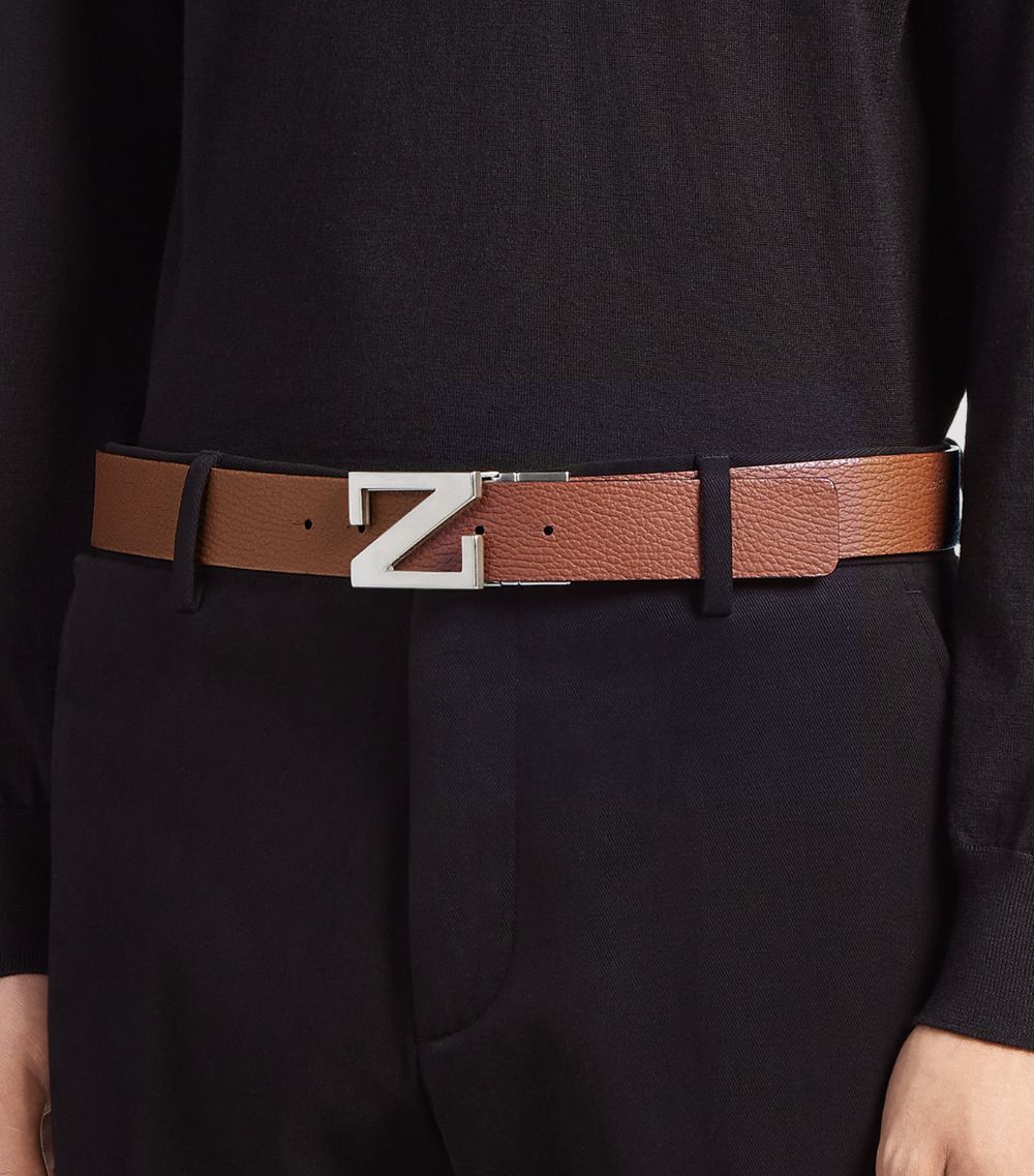 zegna Zegna Leather Reversible Belt