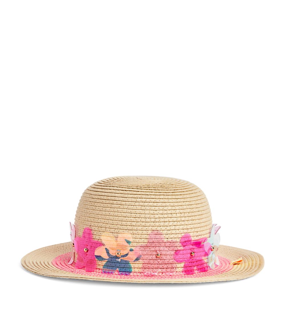 Billieblush Billieblush Straw Flower-Trim Hat