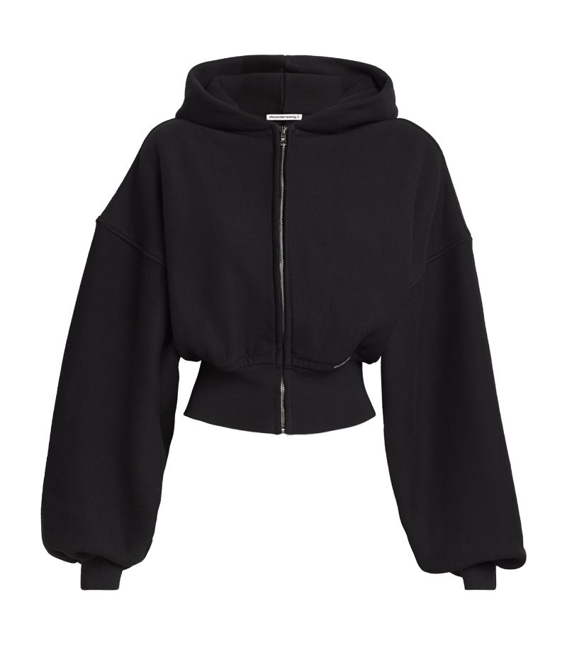 Alexander Wang Alexander Wang Cotton Cropped Zip-Up Hoodie