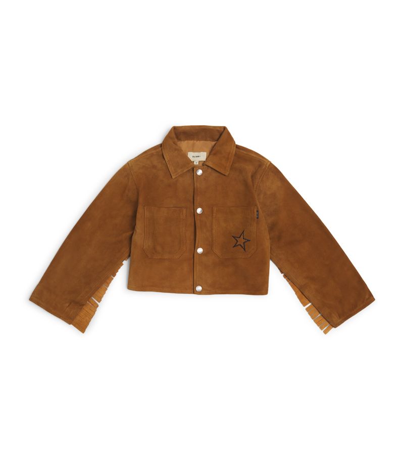  Dl1961 Kids Suede Embroidered Manning Jacket