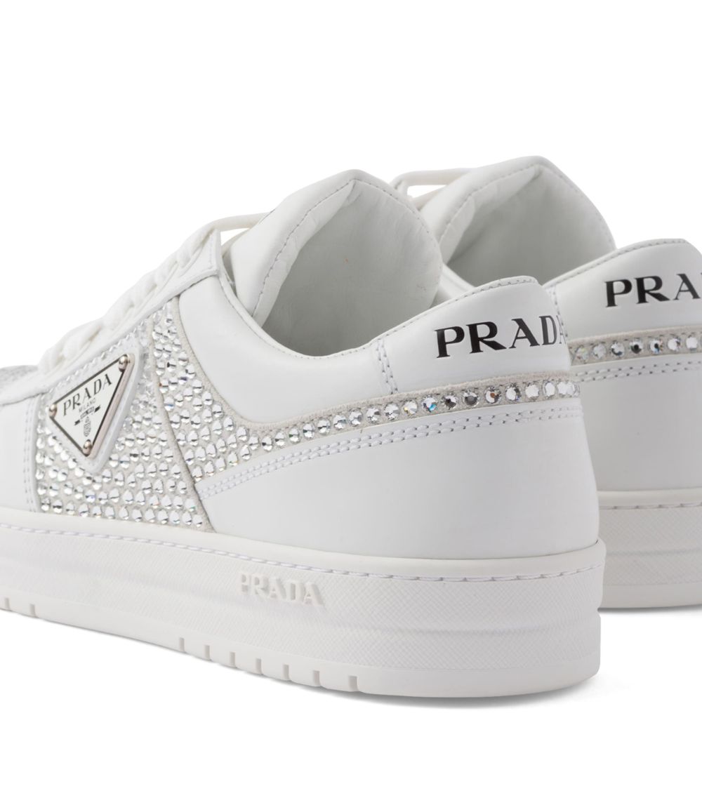 Prada Prada Leather Embellished Sneakers