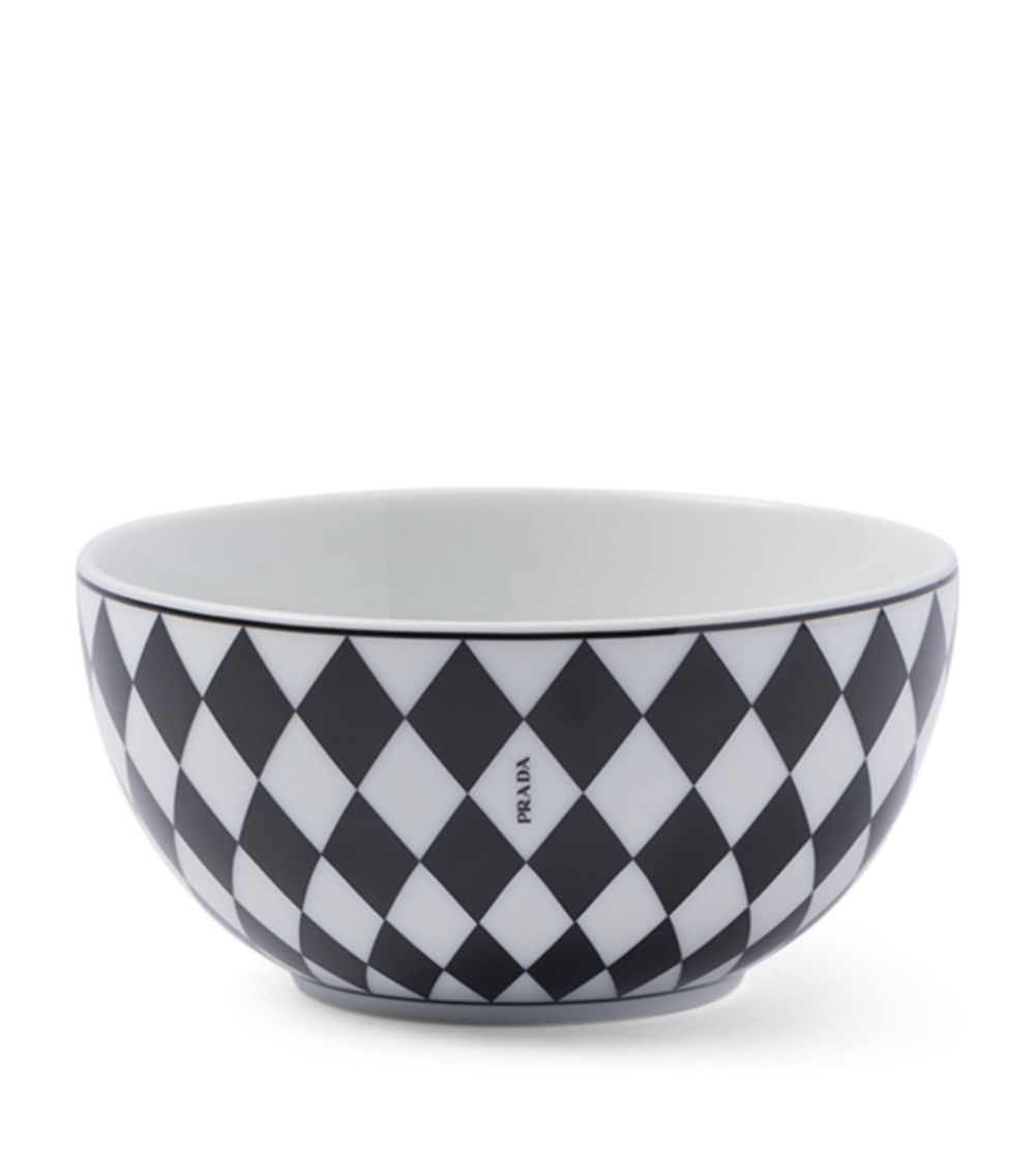 Prada Prada Set Of 2 Porcelain Chequerboard Rice Bowls (12Cm)