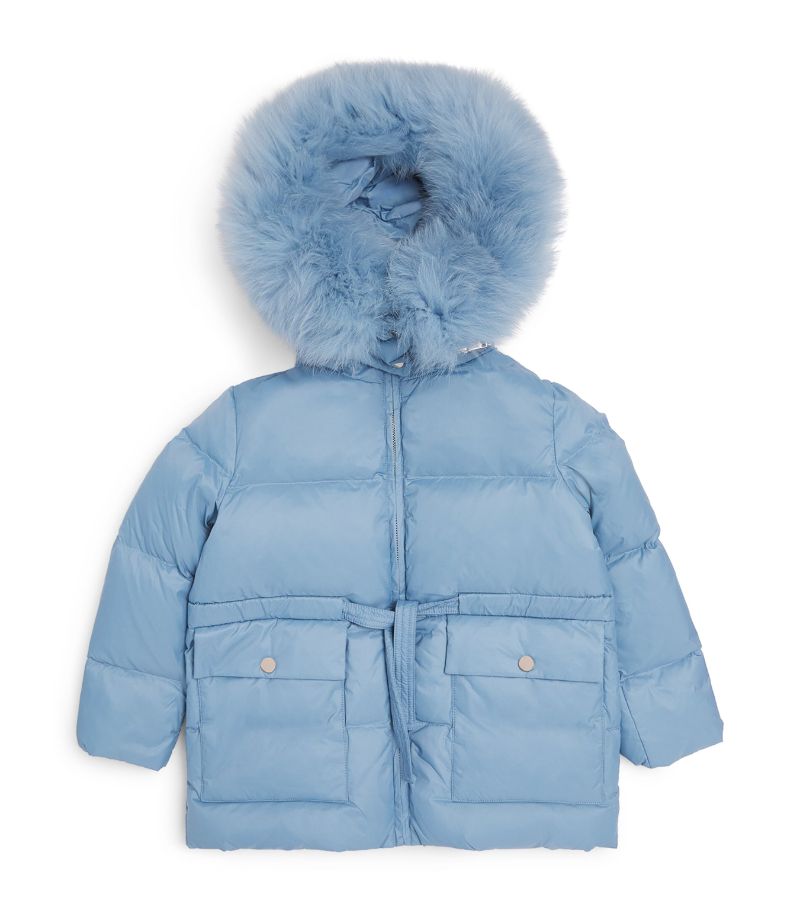 Yves Salomon Enfant Yves Salomon Enfant Fur-Trim Down Puffer Jacket (4-14 Years)