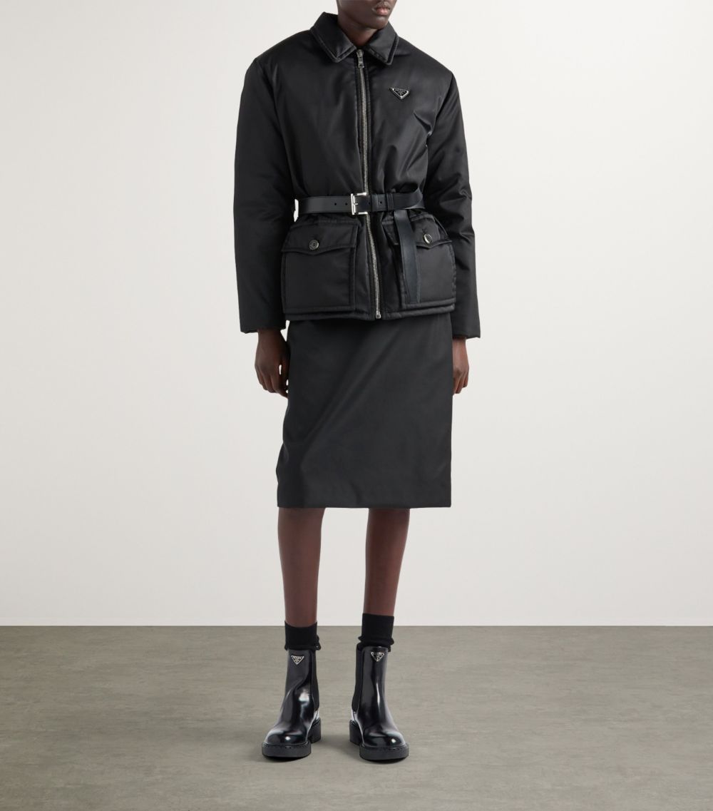 Prada Prada Re-Nylon Down Belted Jacket