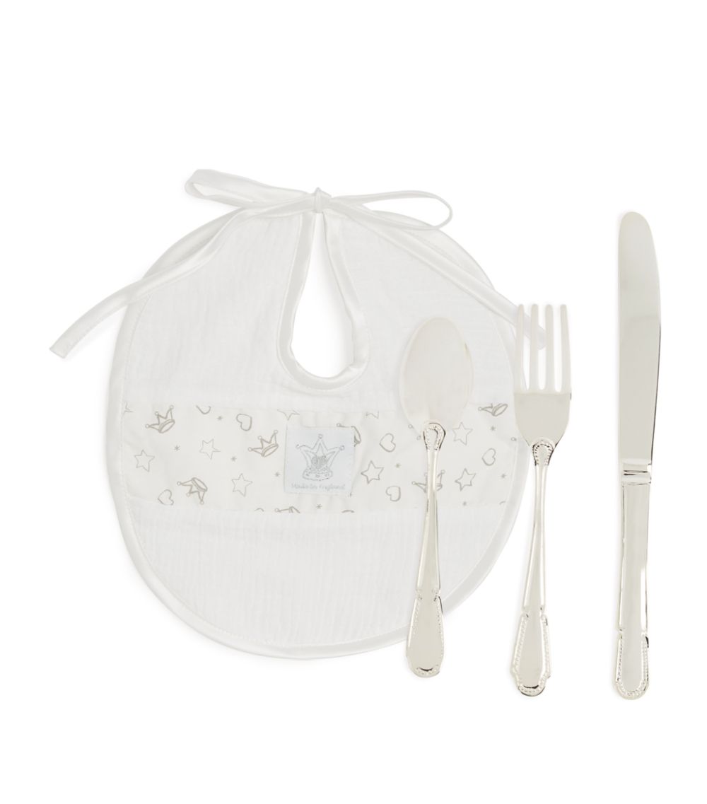 English Trousseau Kids English Trousseau Kids Bib And Cutlery Set