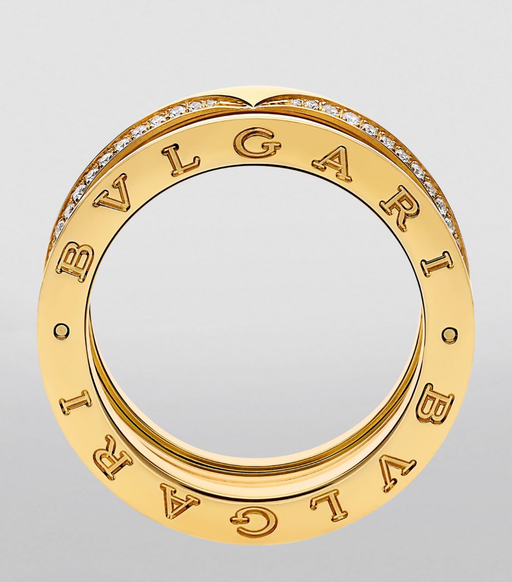 Bvlgari Bvlgari Yellow Gold And Diamond B.Zero1 Three-Band Ring