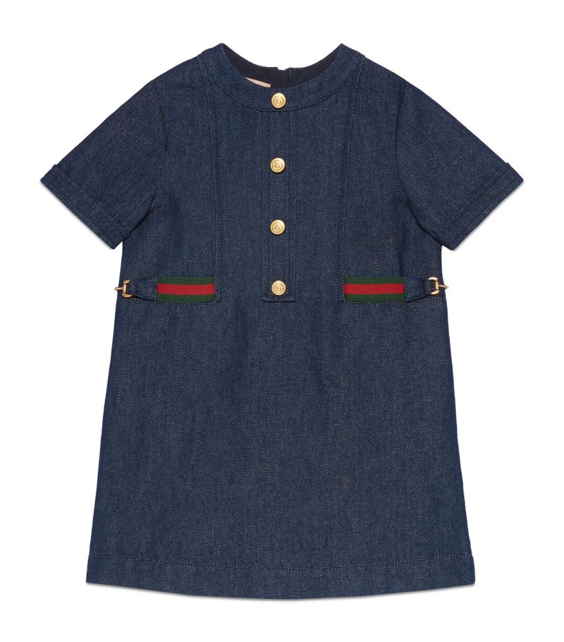 Gucci Gucci Kids Denim Web-Stripe Dress (4-12 Years)