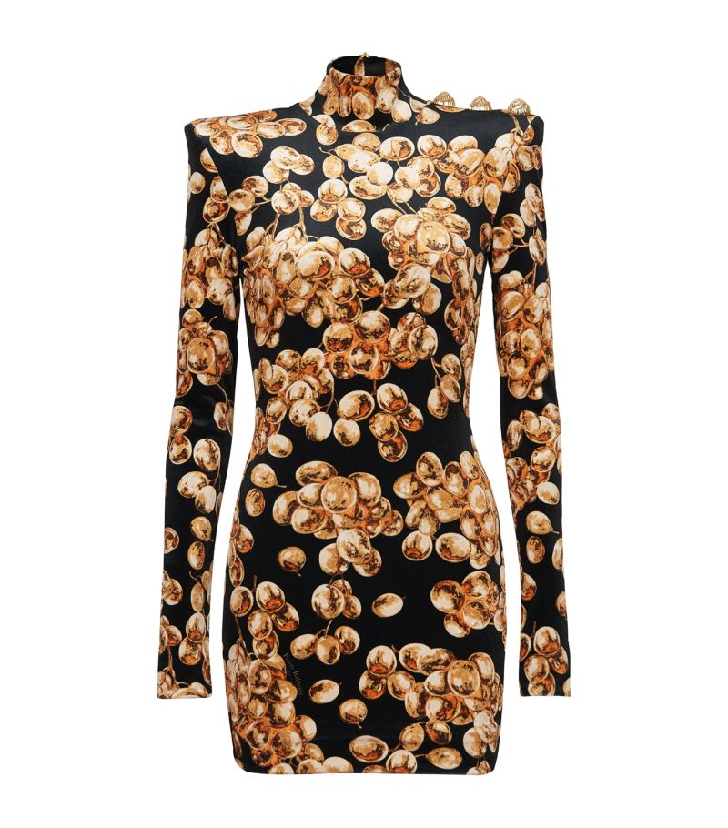 Balmain Balmain Grape Print Mini Dress