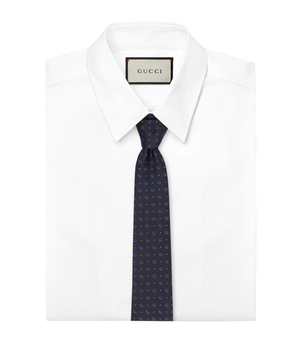 Gucci Gucci Silk Double G Logo Tie