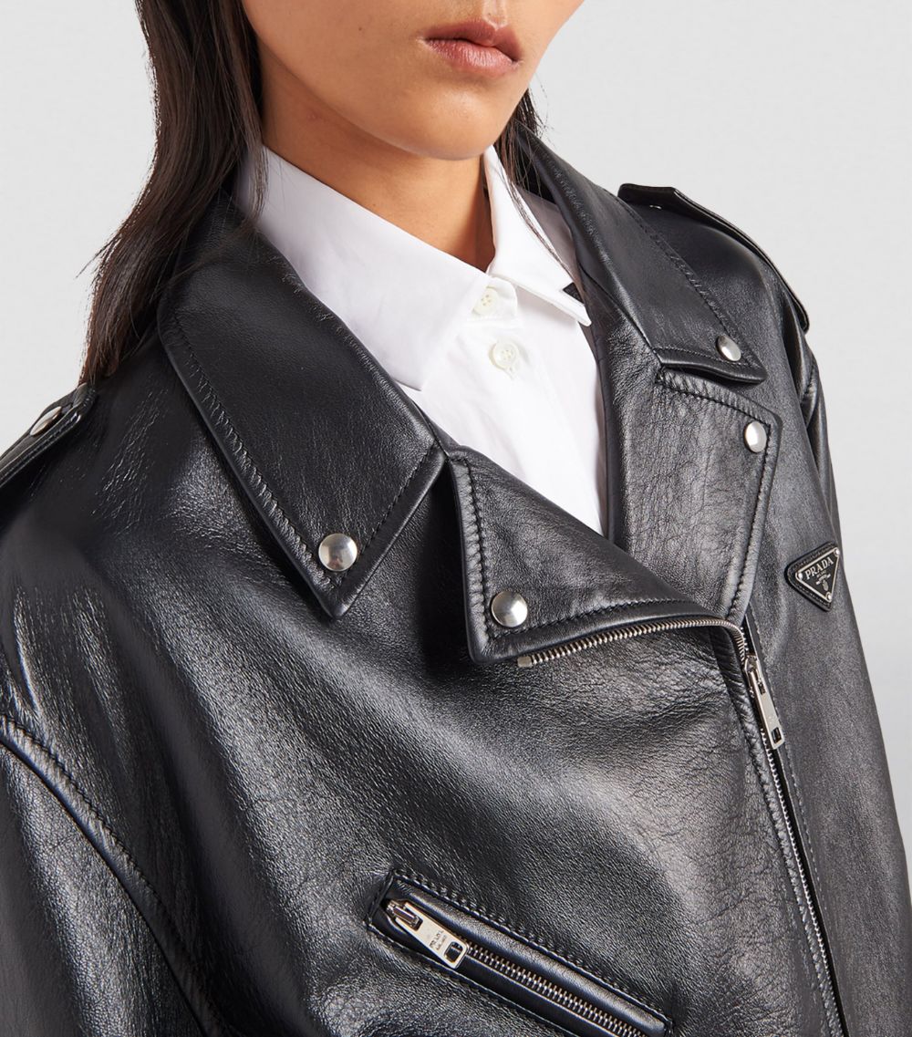 Prada Prada Nappa Leather Biker Jacket