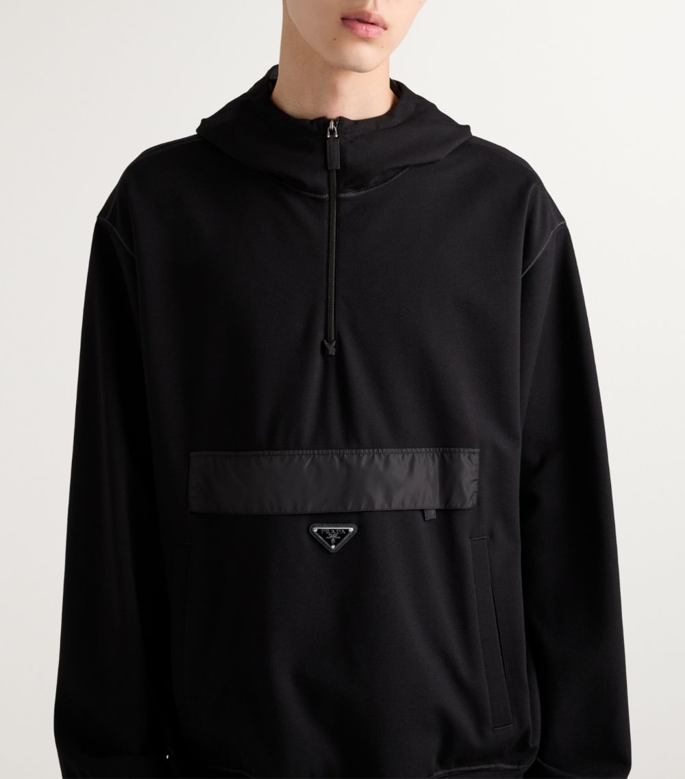 Prada Prada Technical Half-Zip Hoodie