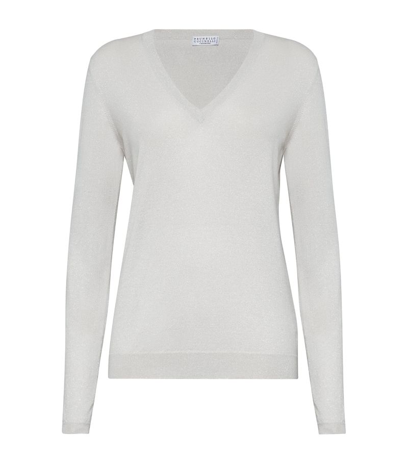 Brunello Cucinelli Brunello Cucinelli Cashmere-Silk-Blend V-Neck Sweater