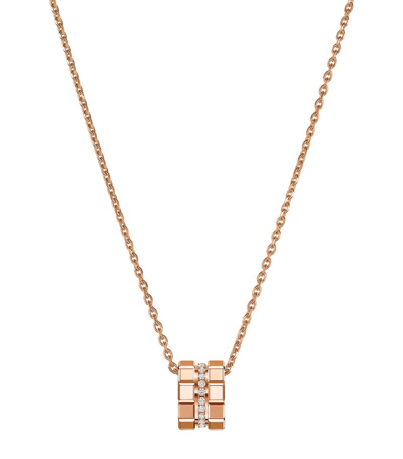 Chopard Chopard Rose Gold And Diamond Ice Cube Necklace