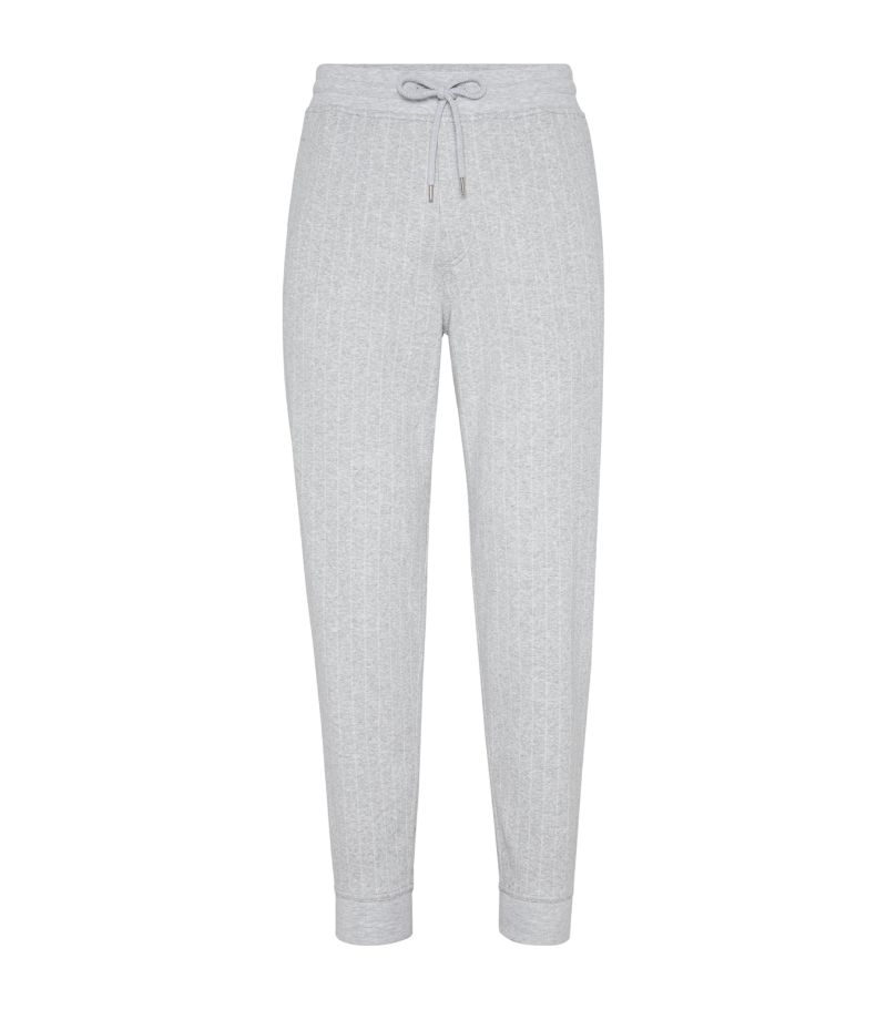 Brunello Cucinelli Brunello Cucinelli Cotton-Blend Pinstripe Sweatpants