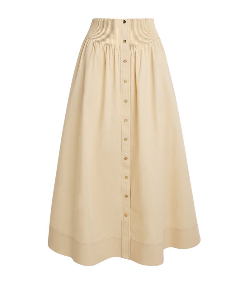 Tory Burch Tory Burch Poplin A-Line Midi Skirt