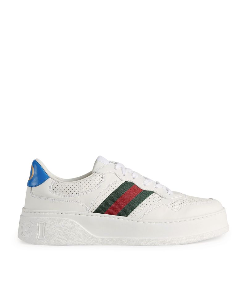 Gucci Gucci Leather Web Sneakers