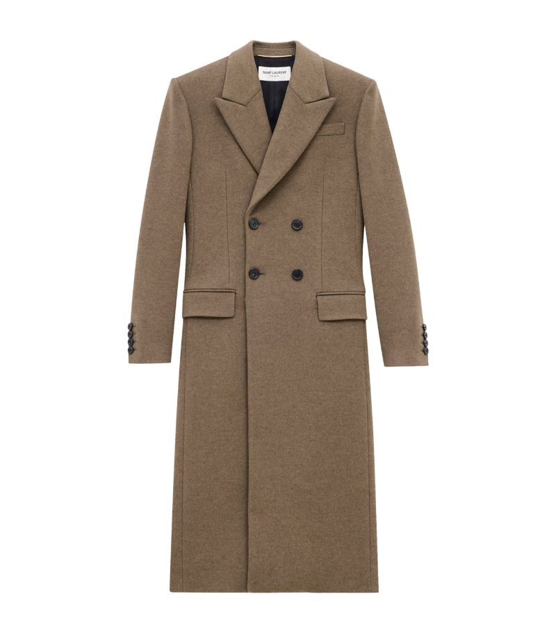 Saint Laurent Saint Laurent Wool-Cashmere Double-Breasted Coat