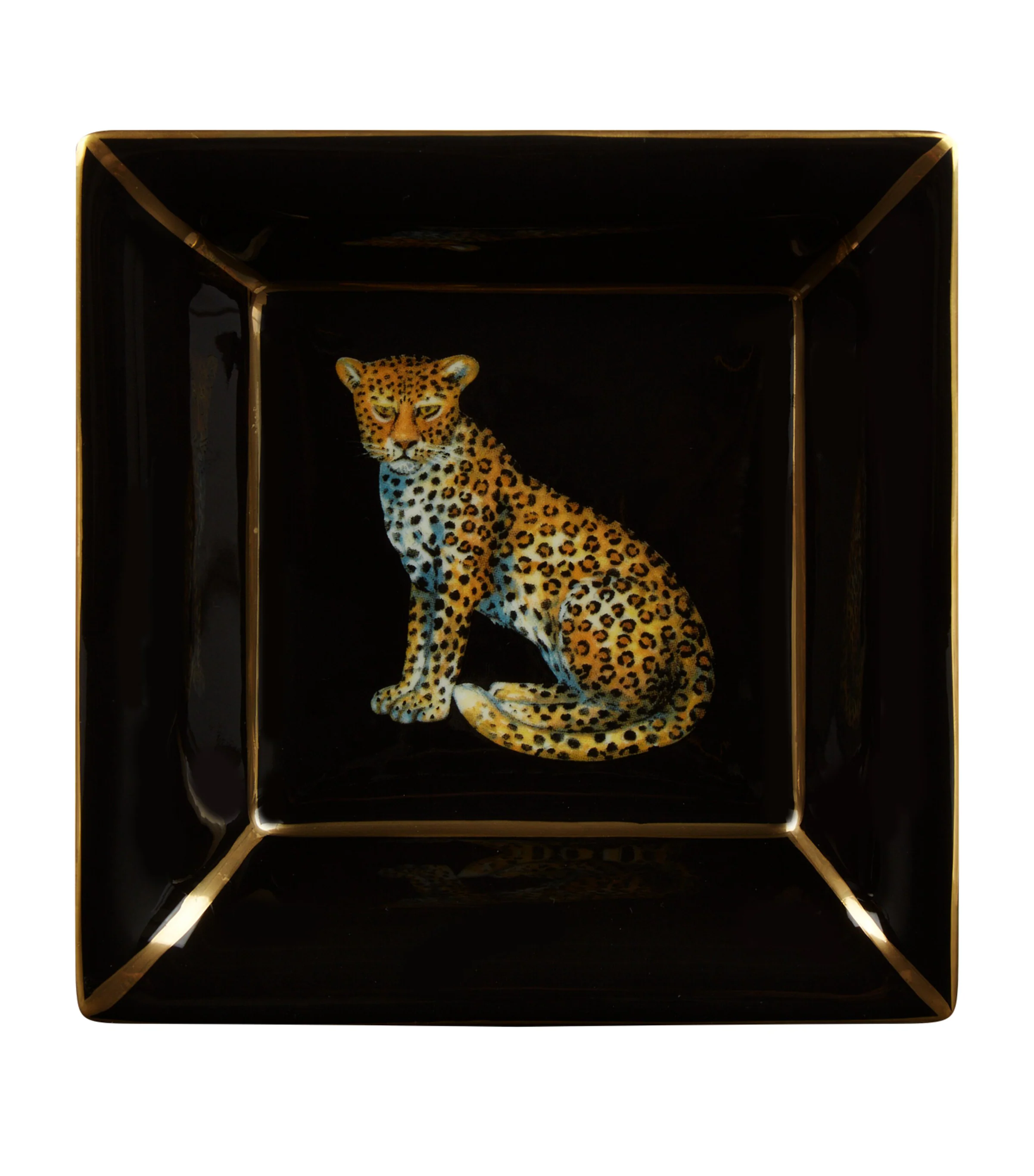 Halcyon Days Halcyon Days Square Leopard Tray