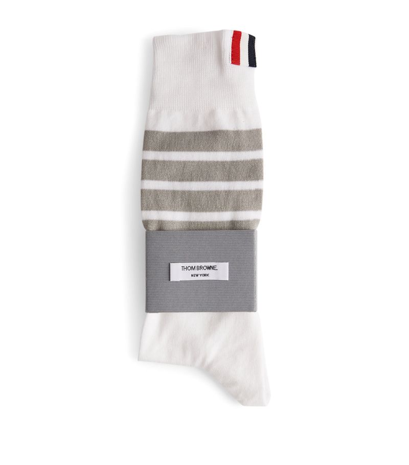 Thom Browne Thom Browne Cotton-Blend 4-Bar Mid-Calf Socks