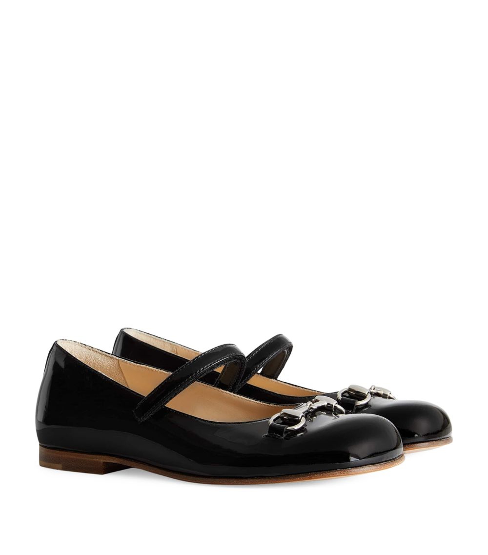 Gucci Gucci Kids Patent Horsebit Ballet Flats