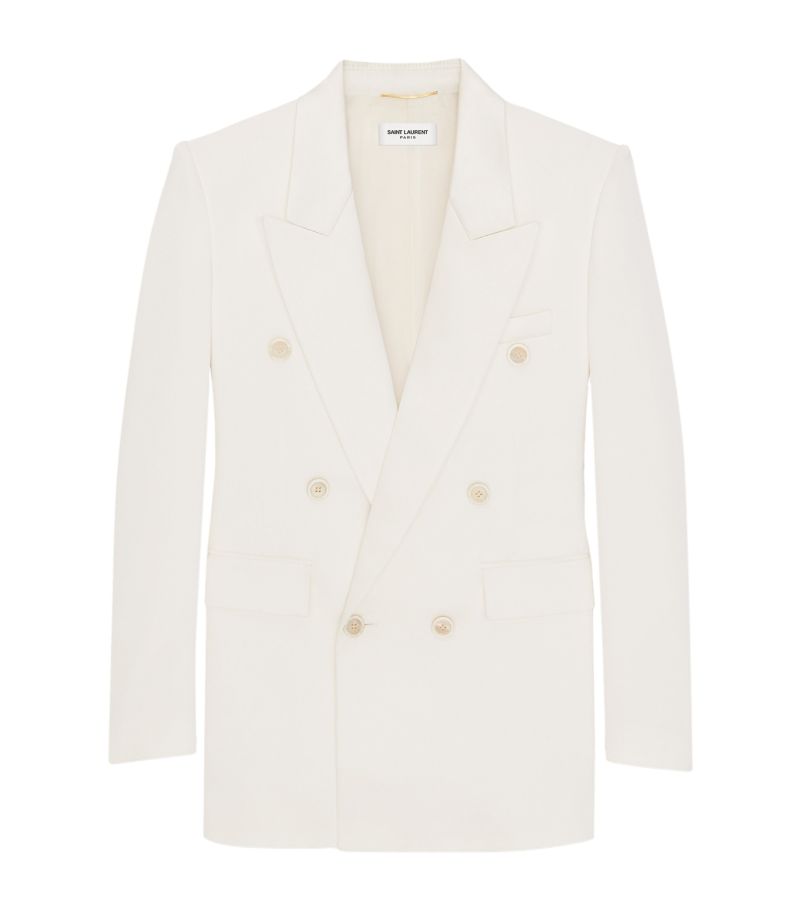 Saint Laurent Saint Laurent Silk Satin Double-Breasted Blazer