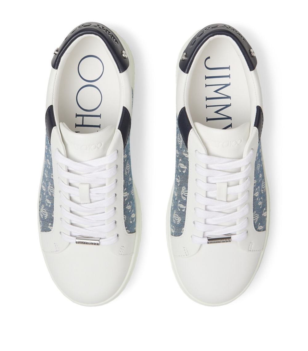 Jimmy Choo Jimmy Choo Leather Monogram Rome Sneakers