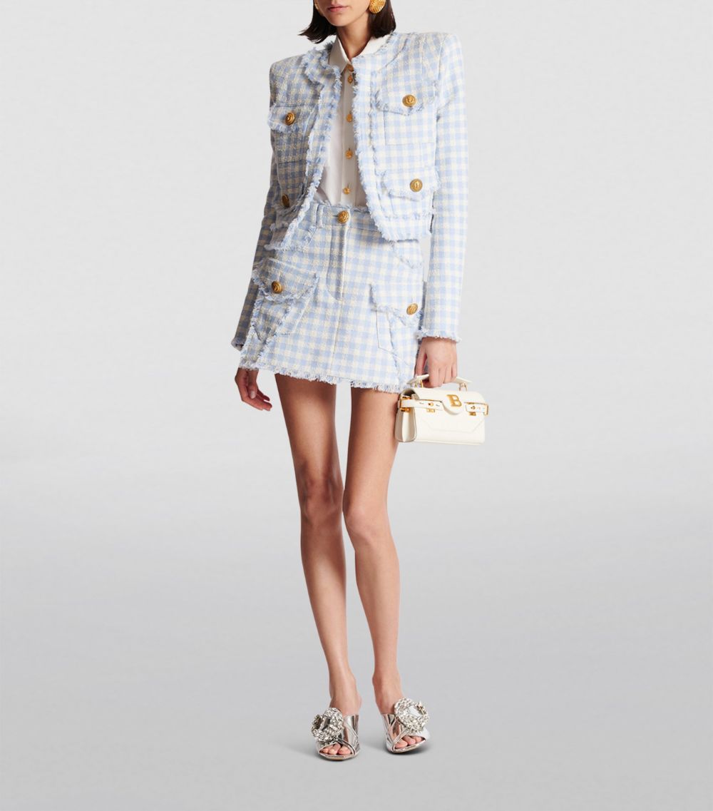 Balmain Balmain Tweed Gingham Mini Skirt