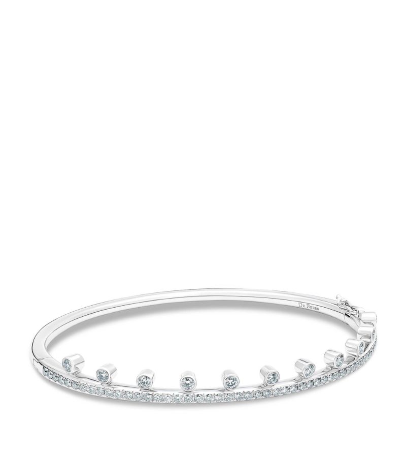 De Beers Jewellers De Beers Jewellers White Gold And Diamond Dewdrop Bangle