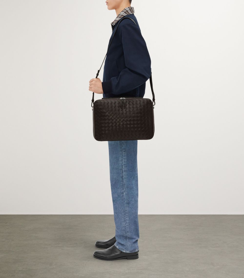 Bottega Veneta Bottega Veneta Slim Intrecciato Leather Getaway Briefcase