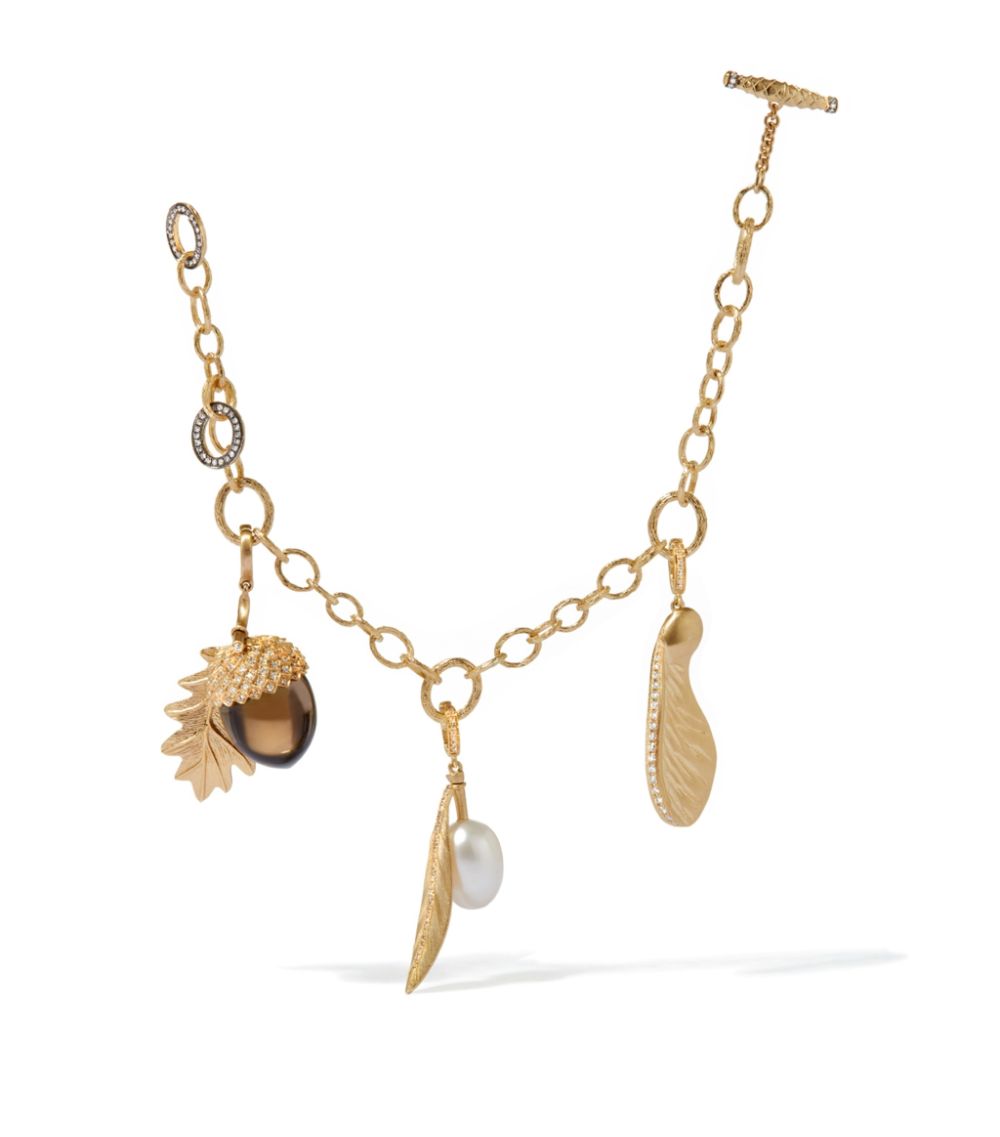 Annoushka Annoushka Yellow Gold And Quartz Acorn Pendant