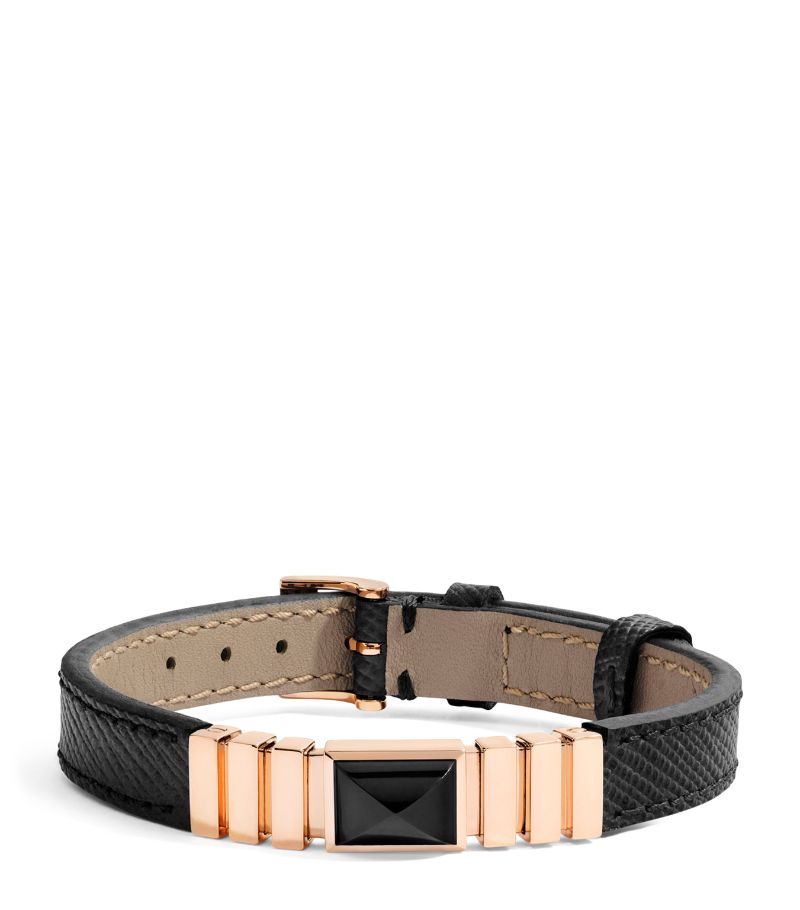  Marli New York Rose Gold And Saffiano Leather Unii Bracelet