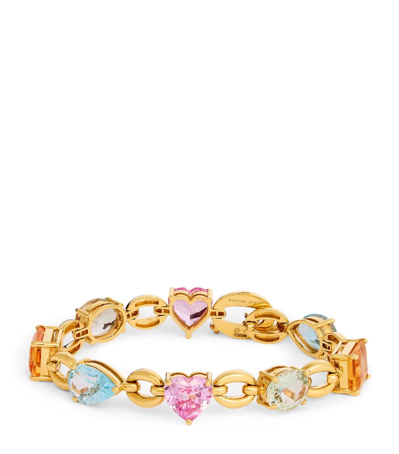 Nadine Aysoy Nadine Aysoy Yellow Gold, Diamond And Mixed Gemstone Catena Bracelet