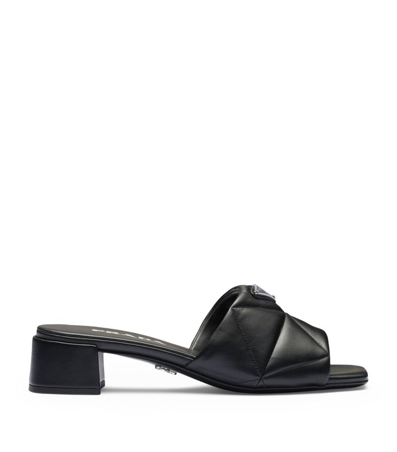 Prada Prada Quilted Leather Triangle Mules 35