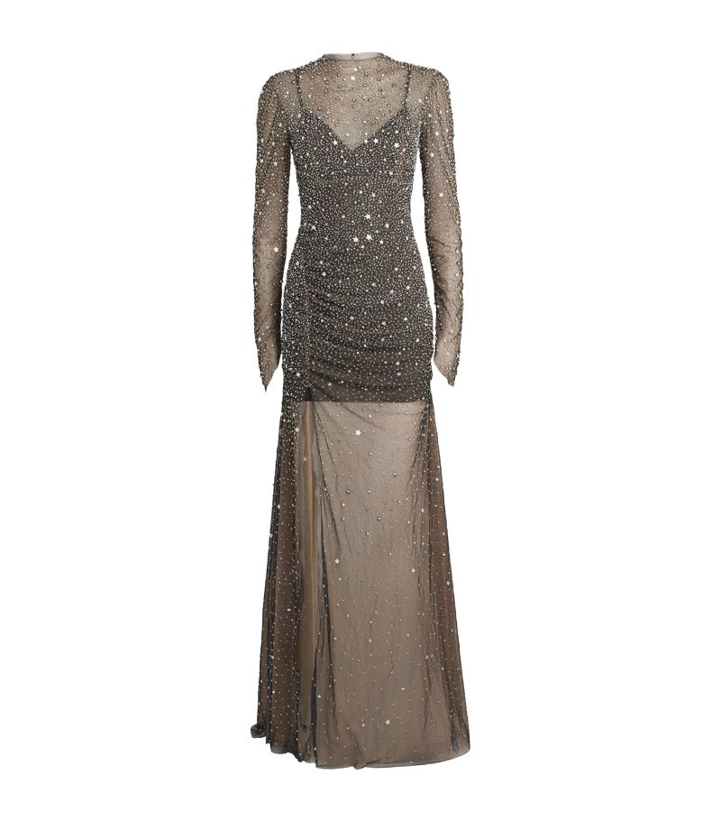 Rachel Gilbert Rachel Gilbert Sequin-Embellished Mesh Charley Gown