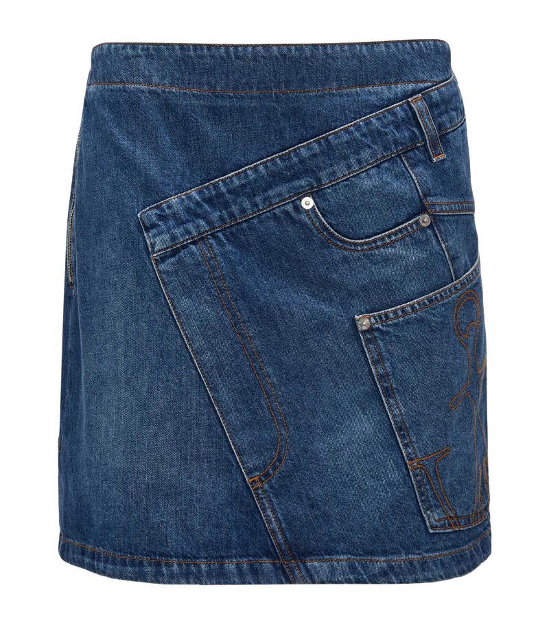 Jw Anderson Jw Anderson Denim Asymmetric Mini Skirt