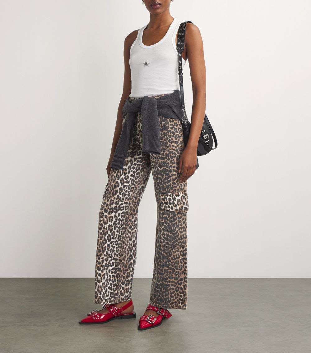 Ganni Ganni Leopard Angi Flared Jeans