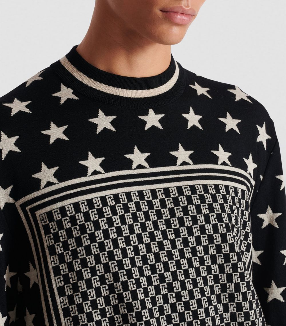 Balmain Balmain Mini Monogram Stars Sweater