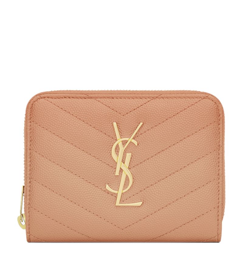 Saint Laurent Saint Laurent Small Monogram Matelassé Zip-Around Wallet