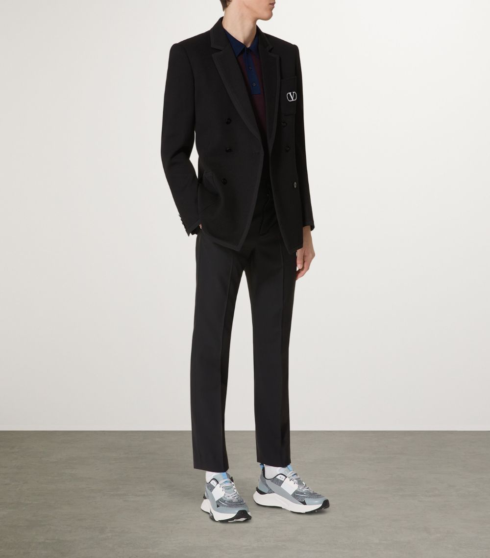 Valentino Valentino Cotton Jersey Vlogo Blazer