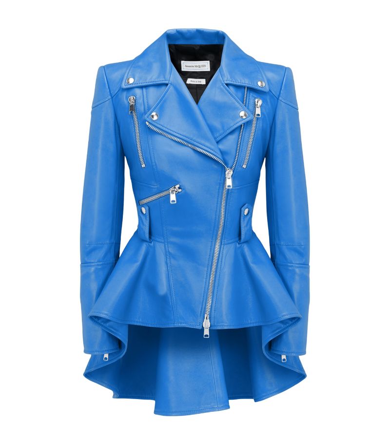 Alexander McQueen Alexander Mcqueen Leather Peplum Jacket