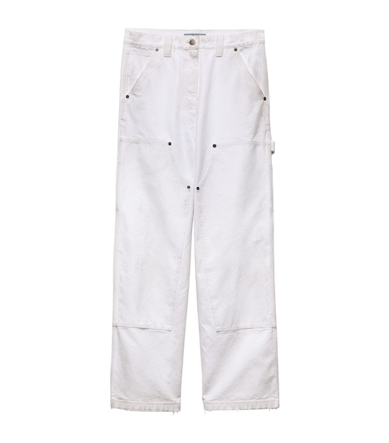 Prada Prada Vintage-Wash Canvas Trousers