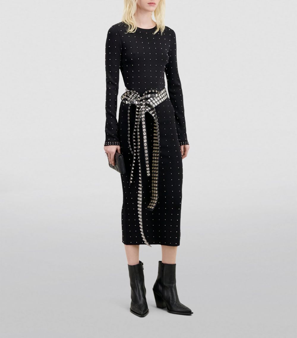 The Kooples The Kooples Embellished Long-Sleeve Midi Dress