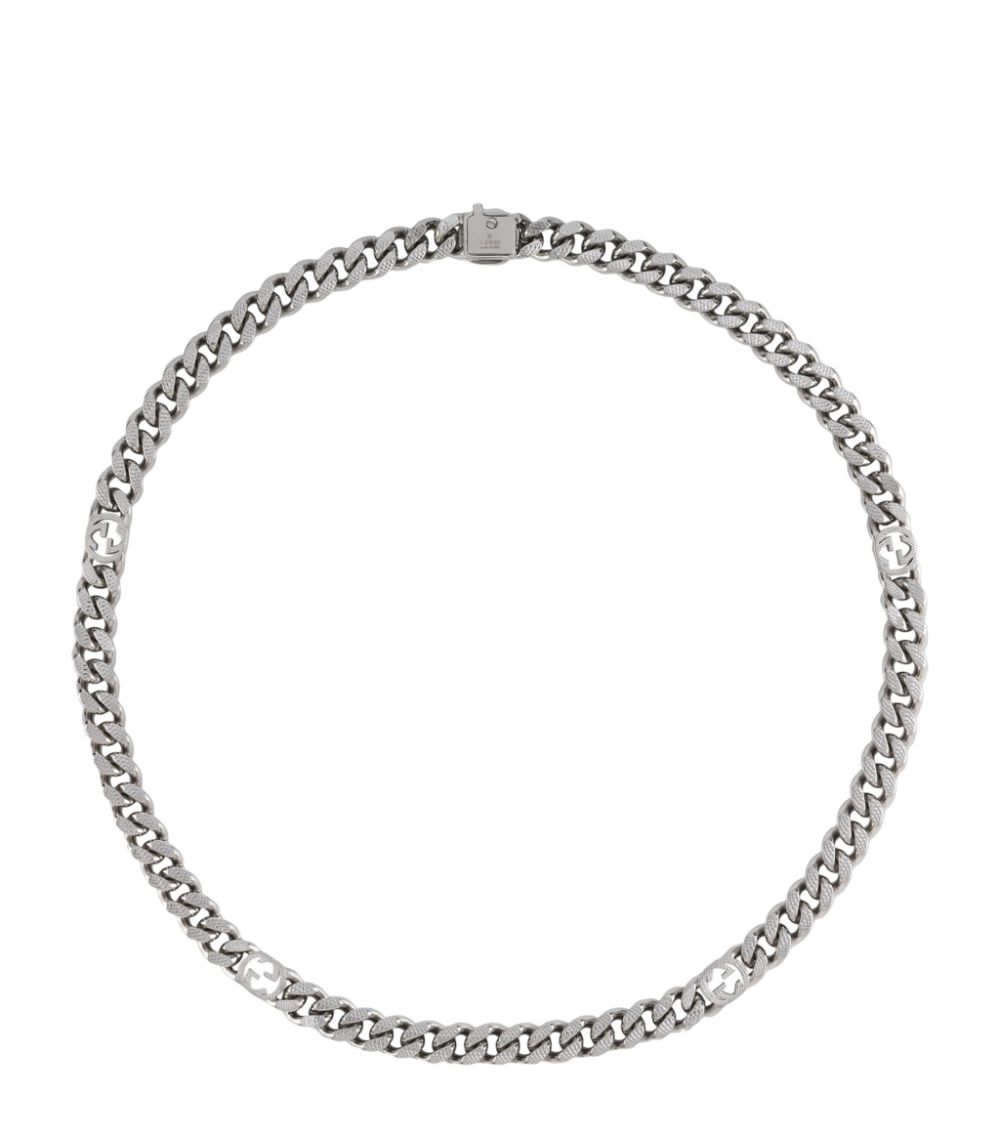 Gucci Gucci Palladium Interlocking G Necklace