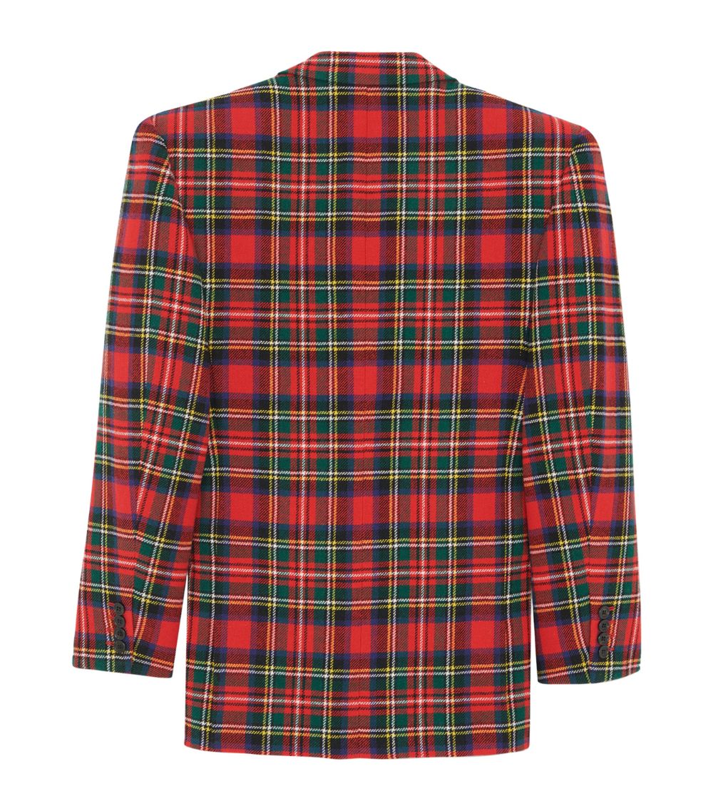 Saint Laurent Saint Laurent Wool Oversized Tartan Blazer