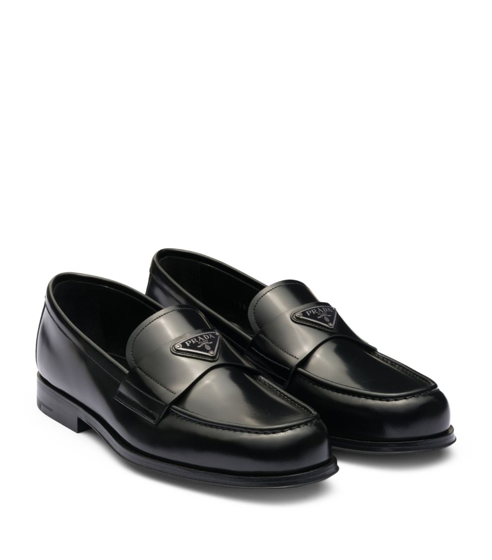 Prada Prada Brushed Leather Loafers