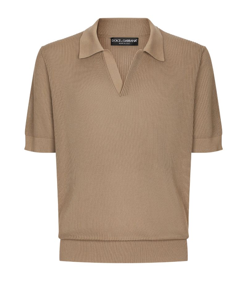 Dolce & Gabbana Dolce & Gabbana Cotton Ribbed Polo Shirt