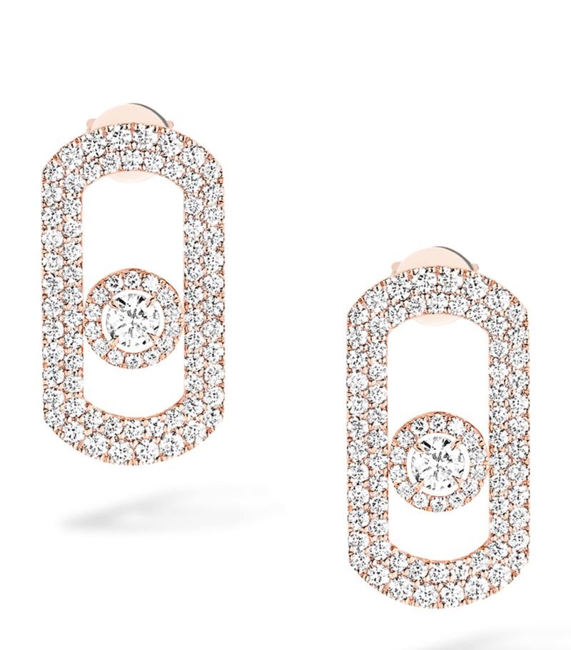 Messika Messika Rose Gold And Diamond So Move Pavé Earrings