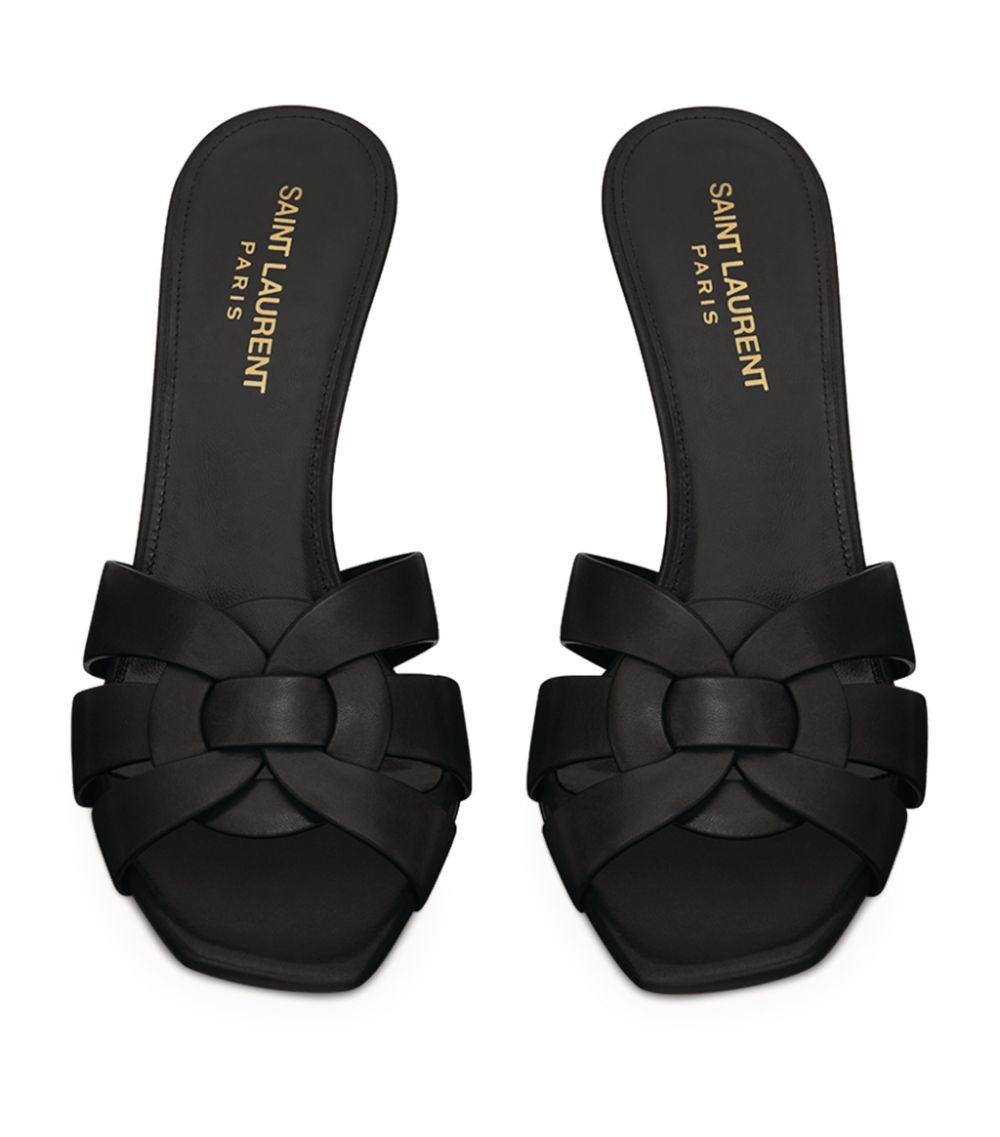 Saint Laurent Saint Laurent Leather Tribute Heeled Mules 85