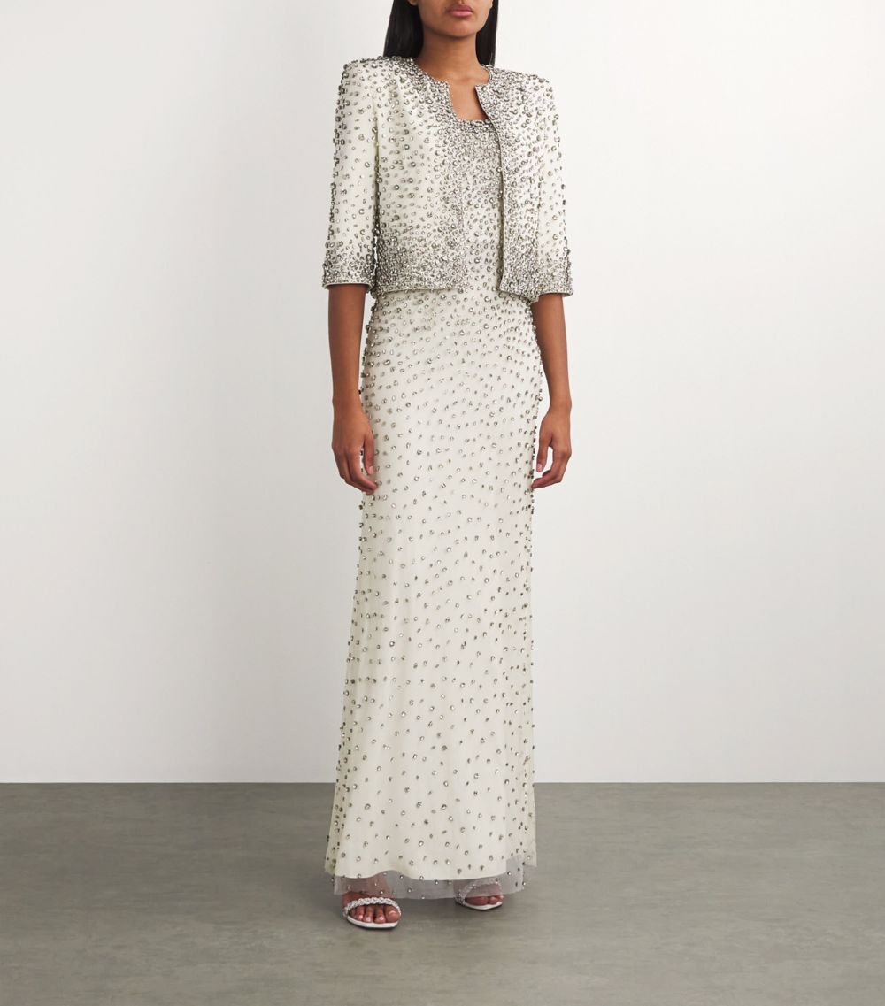 Jenny Packham Jenny Packham Crystal-Embellished Cherry Gown