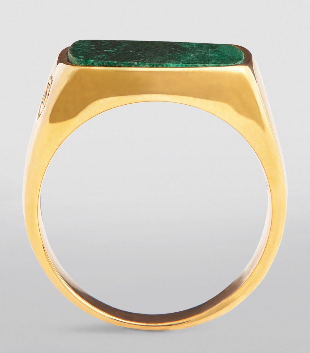 Nialaya Jewelry Nialaya Jewelry Gold-Plated Jade Signet Ring